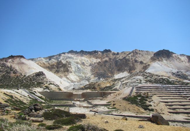 迫力ある恵山の景色