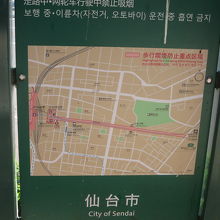 仙台駅からスタジアムまで伸びています