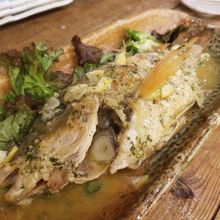 本日の魚のバター焼き。旨かった！