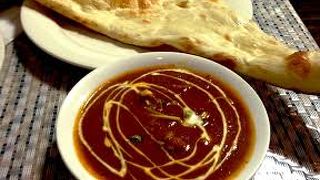 カレーとナンを食べてお風呂に