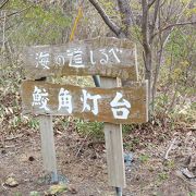 種差海岸に立つ白亜円形の灯台