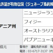 オセアニアで、日本の国外免許証が有効な国々のリストです。