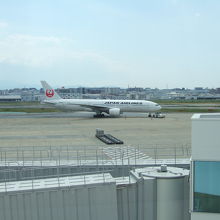 福岡空港サクララウンジから見たＪＡＬ機