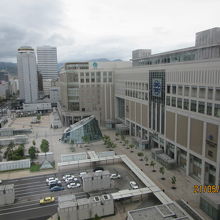 店から札幌駅の眺望