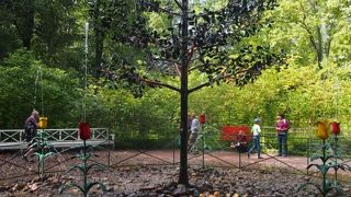 優雅な庭園の中のいたずら心あるれる余興