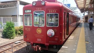 JR和歌山駅から個性派電車で「たま駅長」がいる終点貴志駅まで30分。