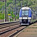 トゥールーズ行きは跨線橋を渡った1番線ホームから発車します　Gare de Moissac