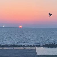 ラウンジからの夕陽です。