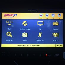 座席の前のモニター