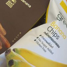 バナナのお菓子、チップとドライバナナ