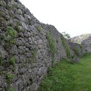 野面積みと切石積みと両方の石垣がある城壁が龍の胴体のような美しい曲線の城跡です。