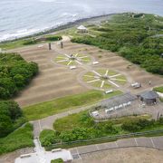 角島灯台の上から見下ろすとよく判ります