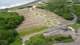 角島灯台の上から見下ろすとよく判ります