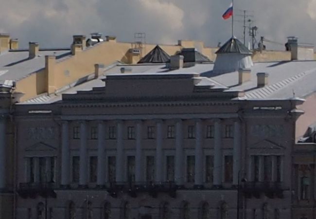 サンクトペテルブルク旧市街ネヴァ川の南岸にある趣のある建物