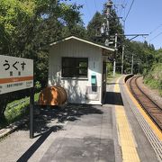 飯田線鶯巣駅：道のどん突きにホームが、集落あるが不気味