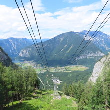 一区間目のケーブルカー。1350mまでのぼる