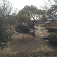 緑に囲まれた公園内の様子