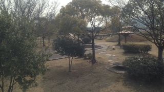 細長く大きな公園