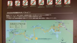 磐梯高原側から入る方がややくだり坂で楽かも。