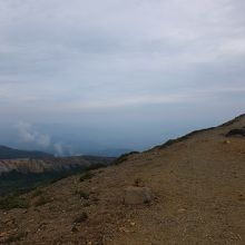 福島市の方の眺め。曇りで残念。