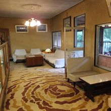 不動閣の休憩室。