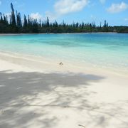 白い砂と海の青の美しい風景。