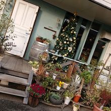 お店の入り口 クリスマス仕様