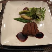 夕食、飛騨牛のステーキ