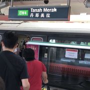 チャンギ空港行きの乗り換え駅