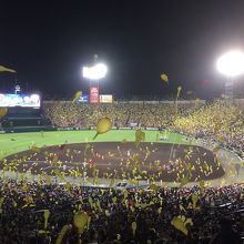 阪神戦ならラッキーセブンタイムのジェ風船飛ばしも見ものです。