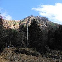 赤岳(行者小屋手前の登山道より)