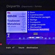 トゥールーズまではTERで約1時間です　Gare de Carcassonne