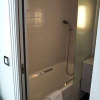 シャワーをガードする戸の幅が狭い。注意が必要