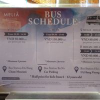 ホイアンへのシャトルバス時刻表　ダナン市内行きもあるようです