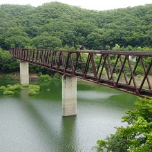 眺望は良好。野岩鉄道の鉄橋