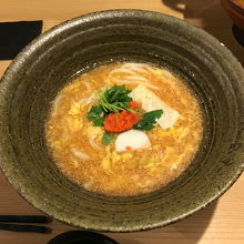 「明太あんかけ玉子とじのおうどん」