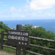 白島崎展望台から白島崎は見えません。