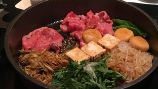 ザラメで焼く すき焼き  モリタ屋