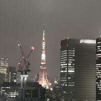 東京タワー。手前のビル建設中