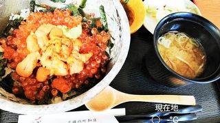 くまのやでランチ　うにいくら丼