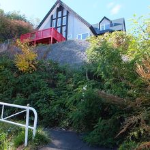 船見坂のてっぺんのここから遊歩道がはじまります。