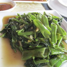 空芯菜とキノコの炒め物