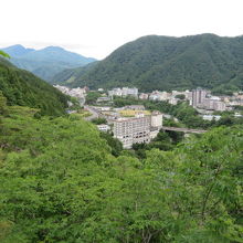 鬼怒川温泉街が見えます