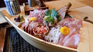 熱海の夕食、囲炉茶屋で、地のものを。