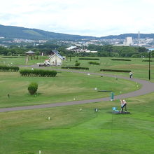 公園からは紋別市街地が見えます。