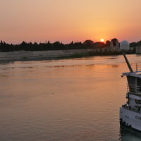 ローヌ川の夕焼け　この眺望が最大の売りかもしれない