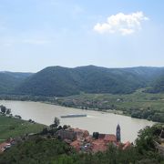 城跡のテラスからの景色は絶景