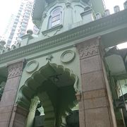 中環の緑色のモスク