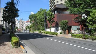 桜並木で知られる播磨坂隣の坂道です