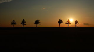 北海道ならどこにでもある風景だけど、夕暮れ時の景色は綺麗だった